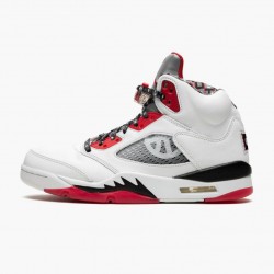 Kixify Jordan 5 Retro Quai 54 2021 White/University Red/Black DJ7903-106