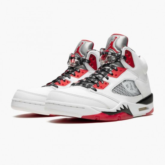 Kixify Jordan 5 Retro Quai 54 2021 White/University Red/Black DJ7903-106