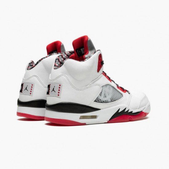 Kixify Jordan 5 Retro Quai 54 2021 White/University Red/Black DJ7903-106