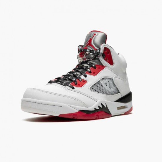 Kixify Jordan 5 Retro Quai 54 2021 White/University Red/Black DJ7903-106