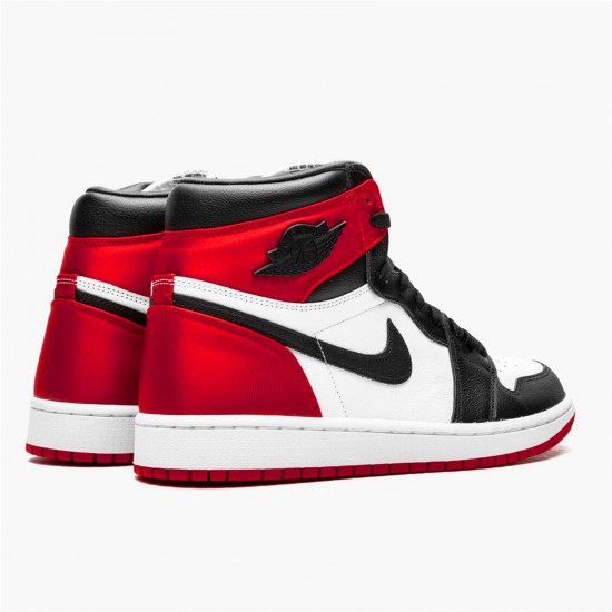 Kixify Nike Air Jordan 1 Retro High Satin Black Toe (W) Black/White-University Red