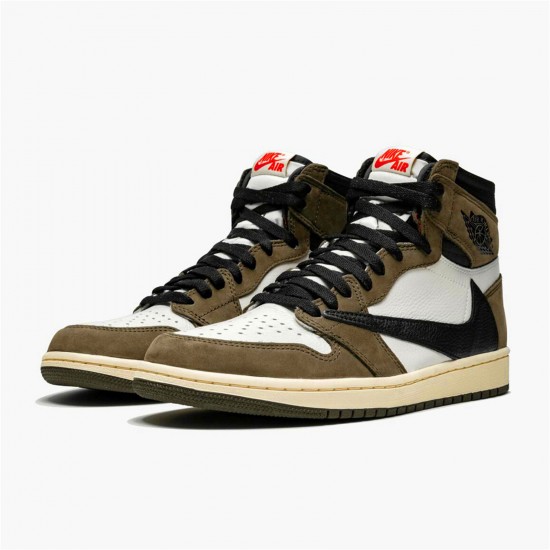 Kixify Nike Air Jordan 1 Retro High Travis Scott Sail/Black-Dark Mocha-University Red