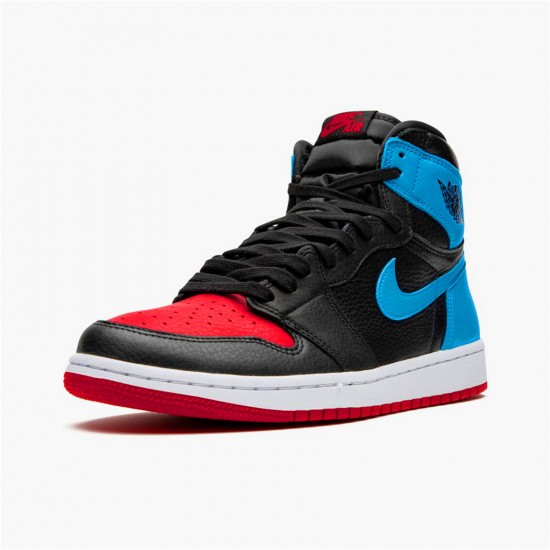 Kixify Nike Air Jordan 1 Retro High NC to Chi Leather (W) Black/Dark Powder Blue-Gym Red