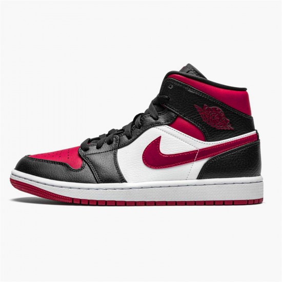 Kixify Nike Air Jordan 1 Mid Bred Toe Black/Noble Red-White