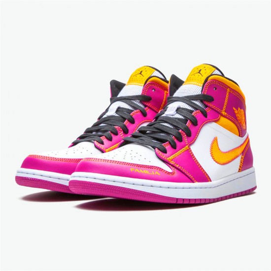 Kixify Nike Air Jordan 1 Mid Dia de los Muertos White/Fuchsia-Orange-Black