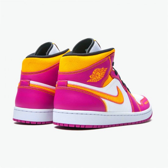 Kixify Nike Air Jordan 1 Mid Dia de los Muertos White/Fuchsia-Orange-Black