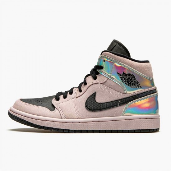 Kixify Nike Air Jordan 1 Mid Dirty Powder Iridescent (W) Barely Rose/Black-Black-Multi-Color