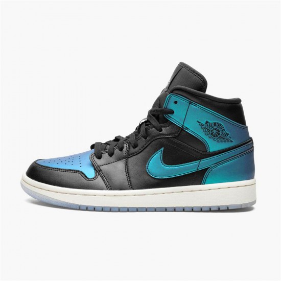 Kixify Nike Air Jordan 1 Mid Iridescent Black (W) Black/Pale Ivory-Multi-Color