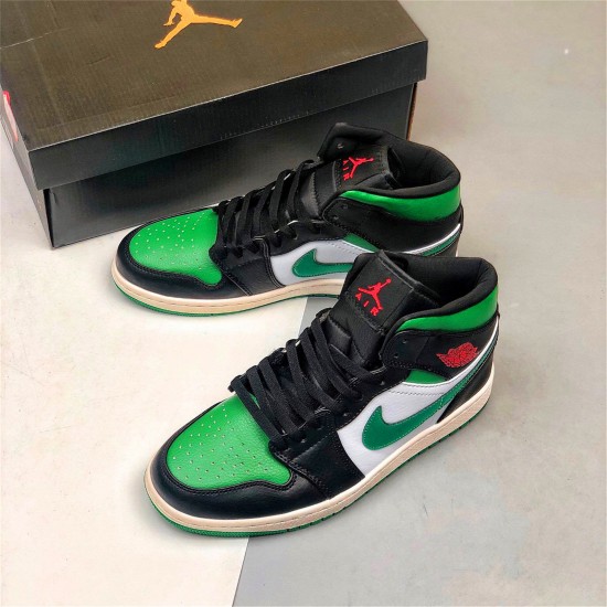 Kixify Nike Air Jordan 1 Mid Green Toe Black/Gym Red-White-Pine Green