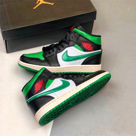 Kixify Nike Air Jordan 1 Mid Green Toe Black/Gym Red-White-Pine Green