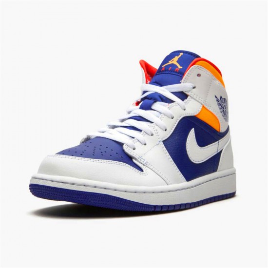 Kixify Nike Air Jordan 1 Mid Royal Blue Laser Orange White/Deep Royal Blue-Track Red-Laser Orange