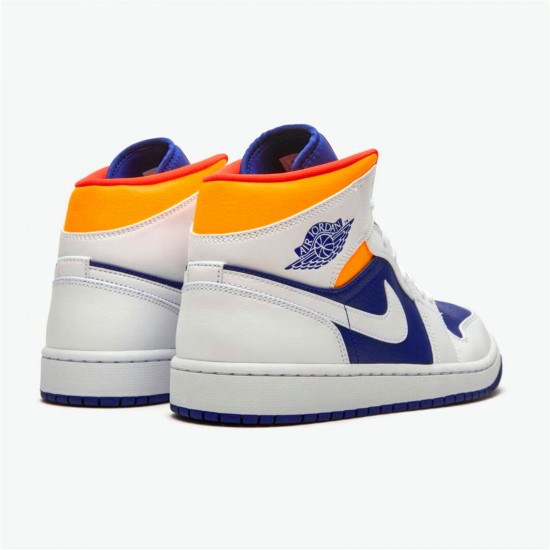 Kixify Nike Air Jordan 1 Mid Royal Blue Laser Orange White/Deep Royal Blue-Track Red-Laser Orange