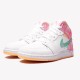 Kixify Nike Air Jordan 1 Mid Paint Drip (GS) White/Green Glow-Arctic Punch