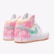 Kixify Nike Air Jordan 1 Mid Paint Drip (GS) White/Green Glow-Arctic Punch