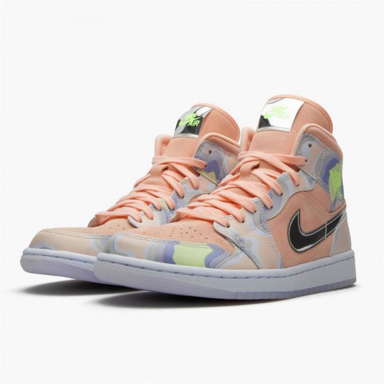 Kixify Nike Air Jordan 1 Mid SE P(HER)SPECTIVE (W) Washed Coral/Chrome-Light Whistle