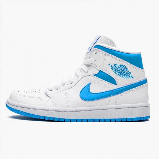 Kixify Nike Air Jordan 1 Mid UNC (W) White/Dark Powder Blue-White