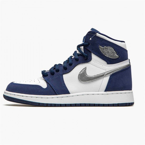 Kixify Nike Air Jordan 1 Retro High COJP Midnight Navy (2020) White/Metallic Silver-Midnight Navy