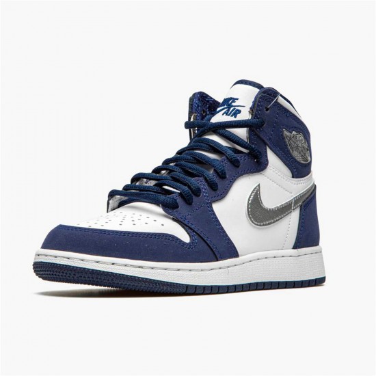 Kixify Nike Air Jordan 1 Retro High COJP Midnight Navy (2020) White/Metallic Silver-Midnight Navy