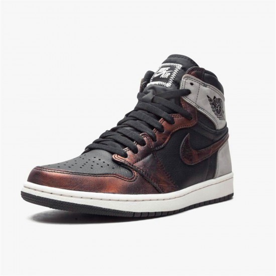 Kixify Nike Air Jordan 1 Retro High Light Army Rust Shadow Patina Black/Grey-Rust