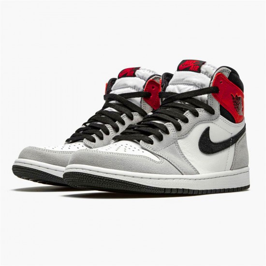 Kixify Nike Air Jordan 1 Retro High Light Smoke Grey White/Black-Light Smoke Grey-Varsity Red