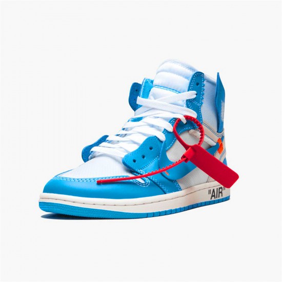 Kixify Nike Air Jordan 1 Retro High Off-White University Blue White/Dark Powder Blue-Cone