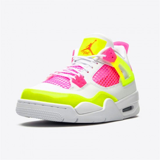 Kixify Nike Air Jordan 4 Retro White Lemon Pink (GS) White/Lemon Venom-Pink Blast