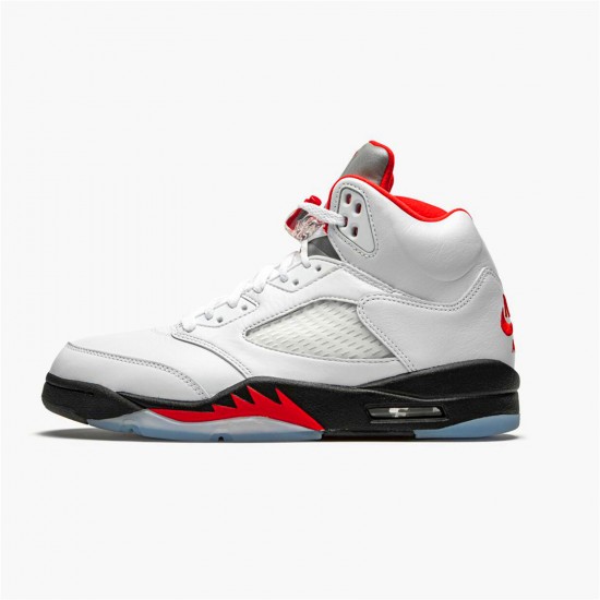 Kixify Nike Air Jordan 5 Retro Fire Red Silver Tongue (2020) White/Black-Metallic Silver-Fire Red