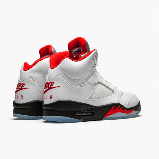 Kixify Nike Air Jordan 5 Retro Fire Red Silver Tongue (2020) White/Black-Metallic Silver-Fire Red