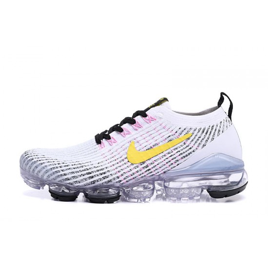 Kixify Unisex Nike Air VaporMax Flyknit 3 White Yellow Kicks AJ6900-103