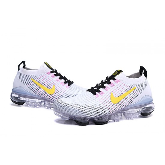 Kixify Unisex Nike Air VaporMax Flyknit 3 White Yellow Kicks AJ6900-103