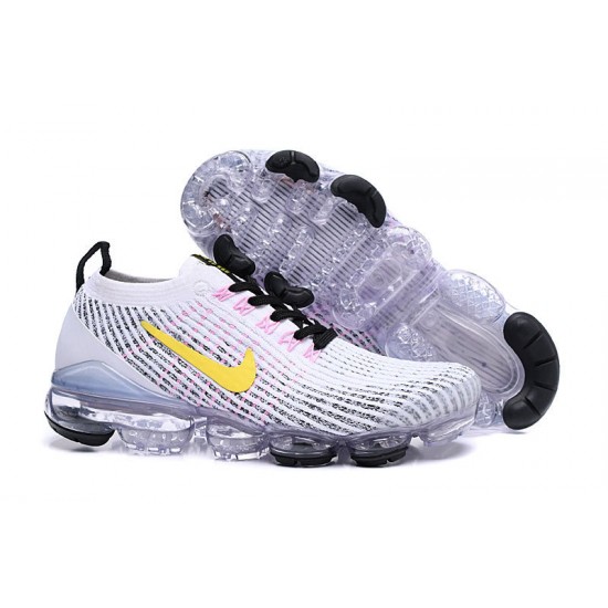 Kixify Unisex Nike Air VaporMax Flyknit 3 White Yellow Kicks AJ6900-103