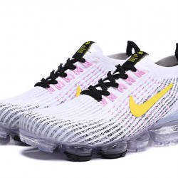 Kixify Unisex Nike Air VaporMax Flyknit 3 White Yellow Kicks AJ6900-103